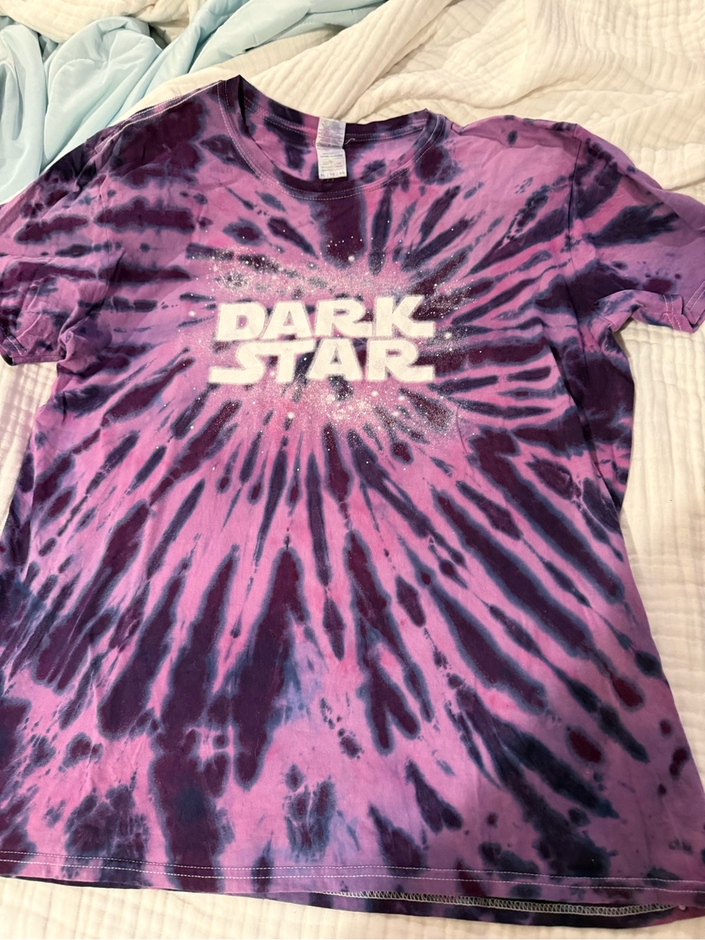 Women’s Tie-Dye T-Shirt - Purple Pink “Star Trek-Grateful Dead” Lyrics on back